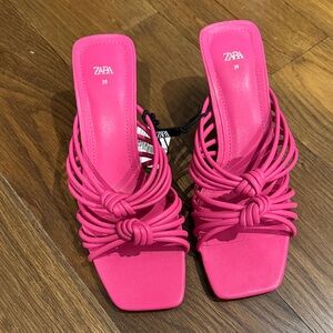 Zara Fuchsia Knotted Heels sandals